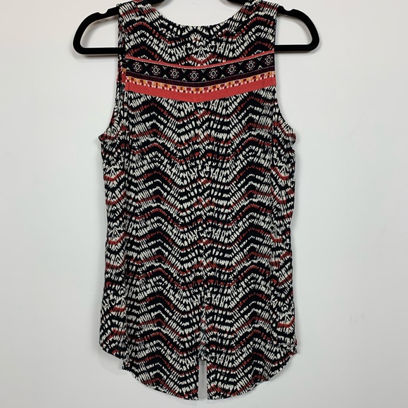 NWT Sanctuary Printed Split Neck Tank Top - Picture 4 of 4